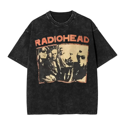 2026 Washed Camisetas New Arrival Clothes Tee Shirt Homme Graphic T-Shirts Unisex Tshirt for Ropa Hombre Radiohead Rock Band