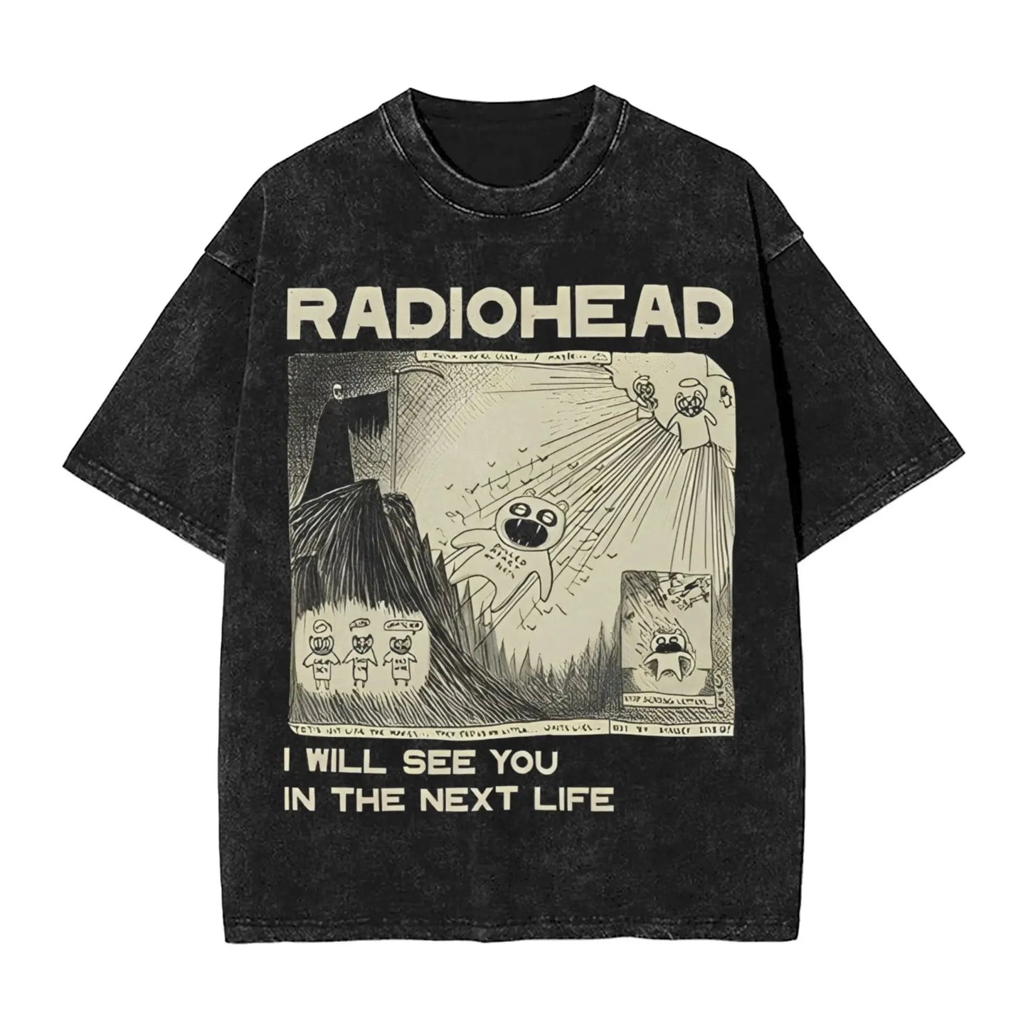 2026 Washed Camisetas New Arrival Clothes Tee Shirt Homme Graphic T-Shirts Unisex Tshirt for Ropa Hombre Radiohead Rock Band