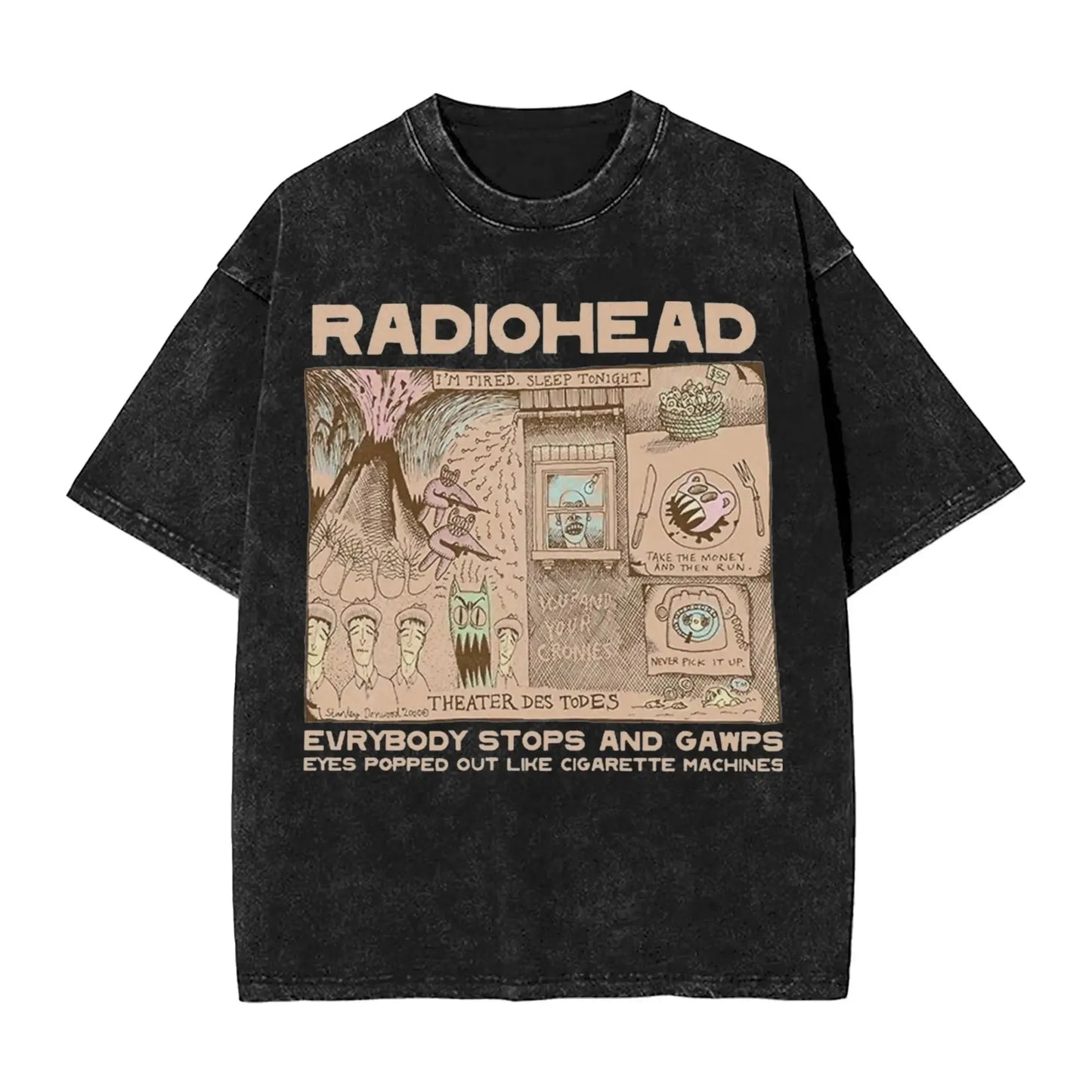 2026 Washed Camisetas New Arrival Clothes Tee Shirt Homme Graphic T-Shirts Unisex Tshirt for Ropa Hombre Radiohead Rock Band